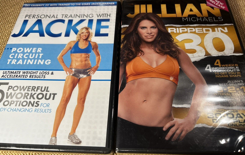 2 Work Out DVDs --Jillian Michaels: Ripped in 30 & Personal Training w/ Jackie